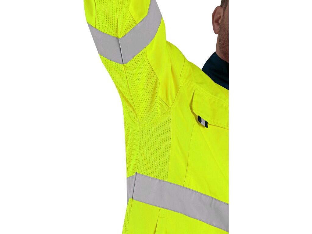 Blůza CXS HALIFAX, výstražná se síťovinou, pánská, žluto-modrá, vel. 56